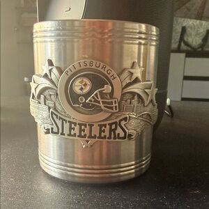 Pittsburgh Steelers Mens Silver Metal Tumbler Accessory